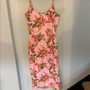 Love J Pink Green Sheath Mini Dress Spaghetti Strap